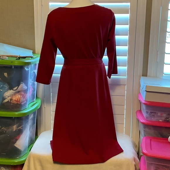 Croft & Barrow Rich Red Long Sleeve Dress - Picture 3 of 7
